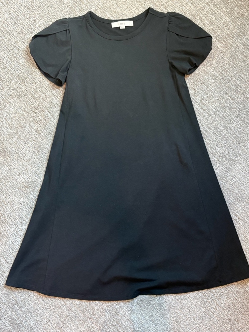 LOFT Black Tulip Sleeve A-line Dress Sz Petite XS